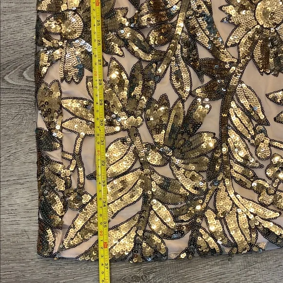 Boston Proper Gold and Brown Floral Mini Dress - Picture 5 of 9